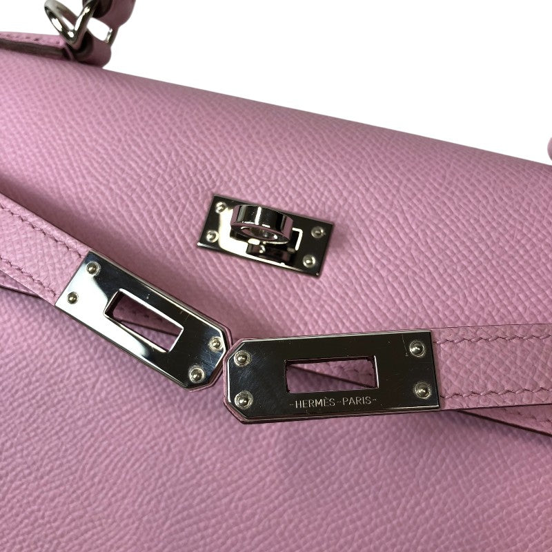 エルメス HERMES ケリー25 外縫い U刻印 モーヴシルベストル シルバー金具 エプソン レディース ショルダーバッグ