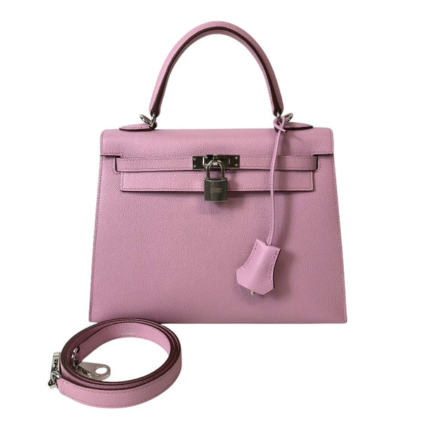 エルメス HERMES ケリー25 外縫い U刻印 モーヴシルベストル シルバー金具 エプソン レディース ショルダーバッグ