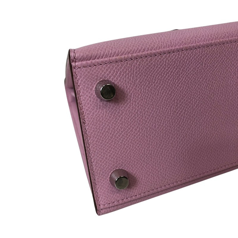 エルメス HERMES ケリー25 外縫い U刻印 モーヴシルベストル シルバー金具 エプソン レディース ショルダーバッグ