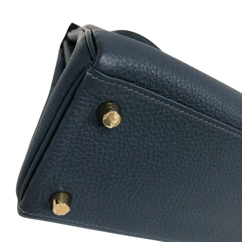 エルメス HERMES ケリー25 内縫い W刻印 ブルードプリュス ゴールド金具 トゴ レディース ショルダーバッグ