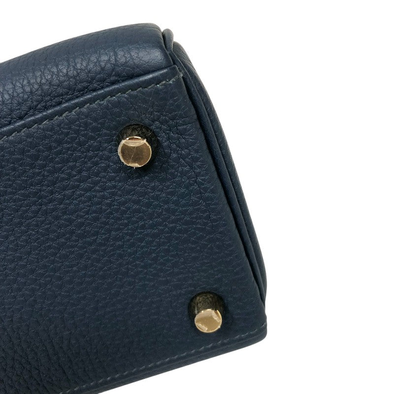 エルメス HERMES ケリー25 内縫い W刻印 ブルードプリュス ゴールド金具 トゴ レディース ショルダーバッグ