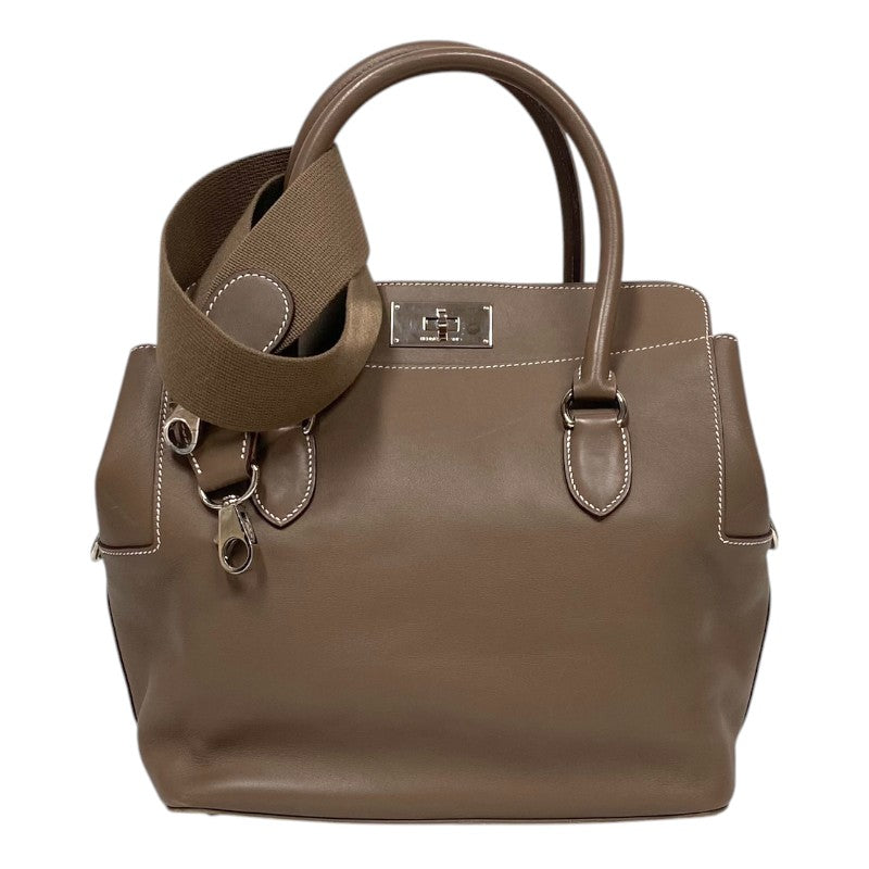 エルメス HERMES ツールボックス26 □N刻 エトゥープ シルバー金具 スイフト レディース ハンドバッグ