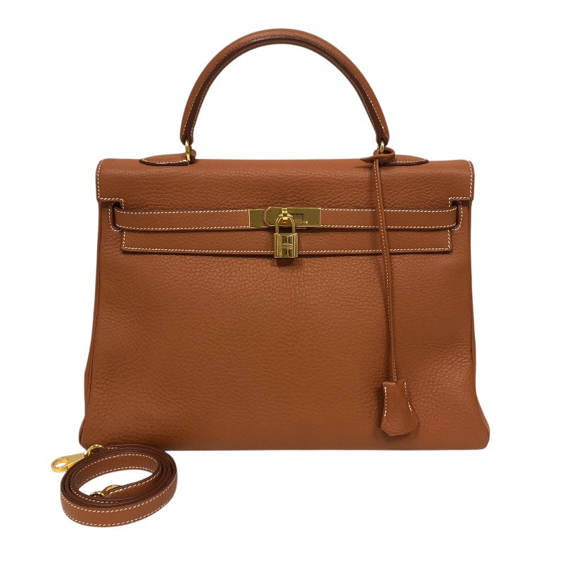 エルメス HERMES ケリー35 内縫い □C刻 フォーブ ゴールド金具 フィヨルド レディース ハンドバッグ