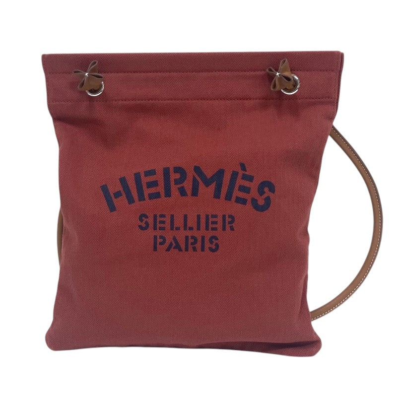 エルメス HERMES アリーヌ MM Z刻 ルージュ×ゴールド トワル スイフト レディース ショルダーバッグ
