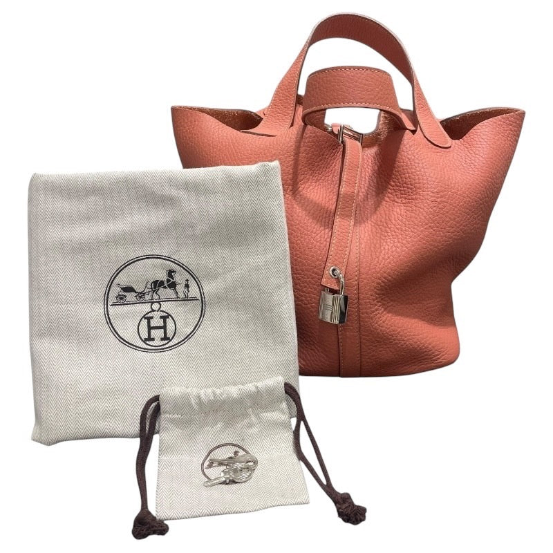 エルメス HERMES ピコタンロックMM □Q刻 ローズティー トリヨン レディース ハンドバッグ