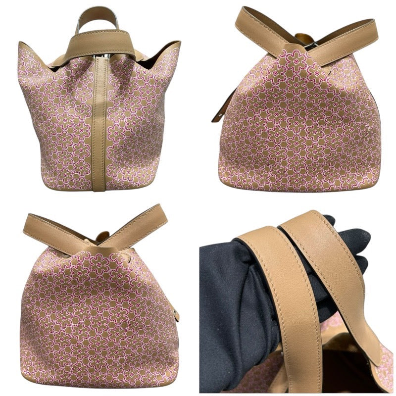 エルメス HERMES ピコタンロックPM　ラッキーデイジー U刻 チャイ・ピンク・ホワイト　シルバー金具 スイフト レディース ハンドバッグ