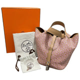 エルメス HERMES ピコタンロックPM　ラッキーデイジー U刻 チャイ・ピンク・ホワイト　シルバー金具 スイフト レディース ハンドバッグ