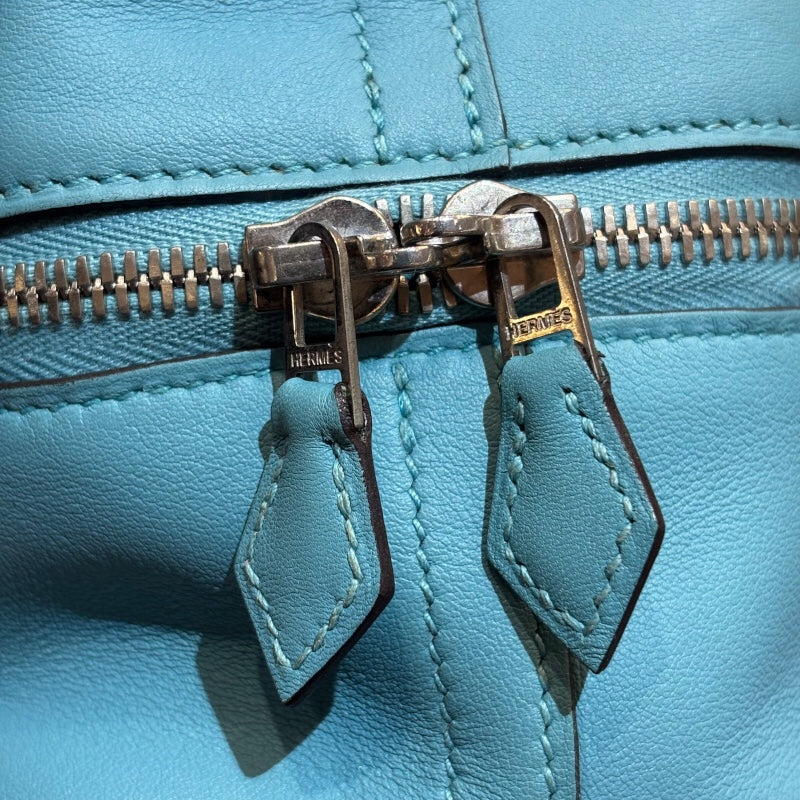 エルメス HERMES ボリードスクレ T刻印 ブルーサンシエール スイフト レディース ハンドバッグ