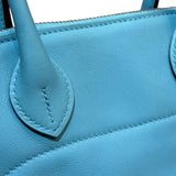 エルメス HERMES ボリードスクレ T刻印 ブルーサンシエール スイフト レディース ハンドバッグ