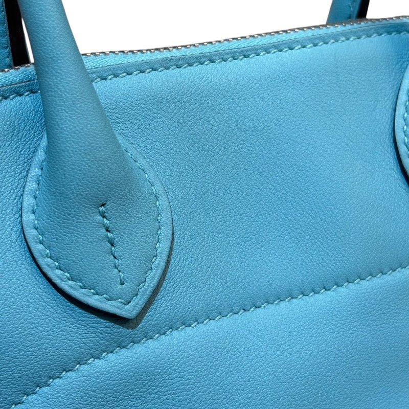エルメス HERMES ボリードスクレ T刻印 ブルーサンシエール スイフト レディース ハンドバッグ