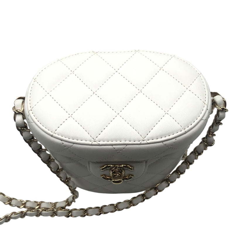シャネル CHANEL パールラウンドチェーン 29番台 ホワイト GD金具 ラム レディース ショルダーバッグ 名東】【CHANEL】シャネル パールチェーンウォレット ショルダーバッグ