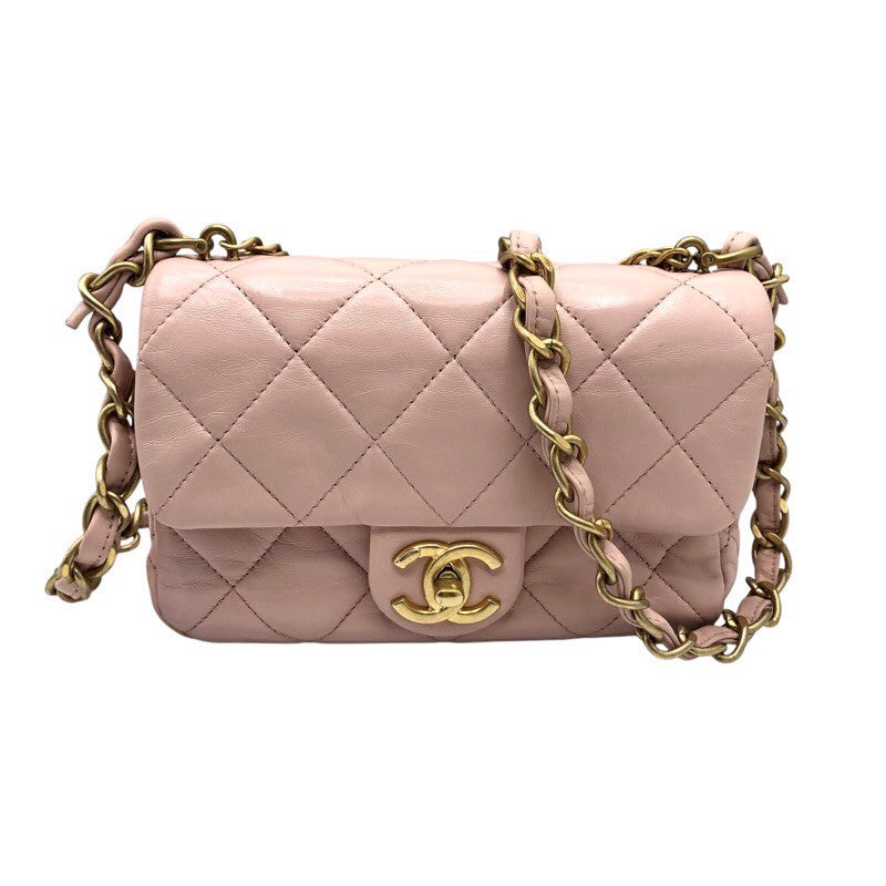 シャネル CHANEL マトラッセスモールフラップバッグ AS4012 ピンク×GD金具 ラムスキン レディース ショルダーバッグ
