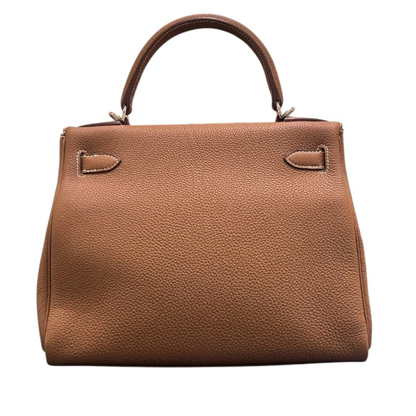 エルメス HERMES ケリー28 内縫い W刻 ゴールド シルバー金具 トゴ レディース ハンドバッグ