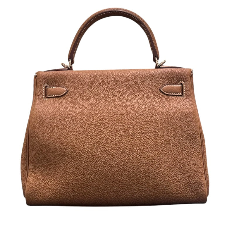 エルメス HERMES ケリー28 内縫い W刻 ゴールド シルバー金具 トゴ レディース ハンドバッグ