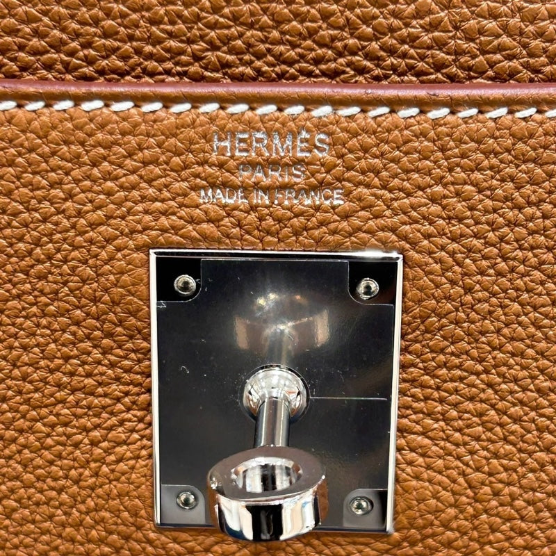 エルメス HERMES ケリー28 内縫い W刻 ゴールド シルバー金具 トゴ レディース ハンドバッグ