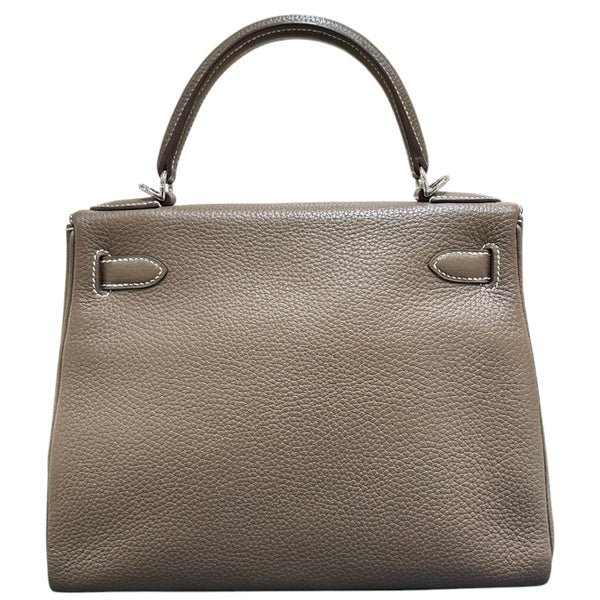 エルメス HERMES ケリー28 内縫い C刻 エトゥープ シルバー金具 トリヨン レディース ハンドバッグ