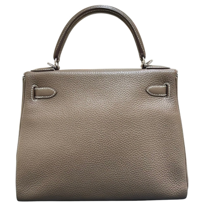 エルメス HERMES ケリー28 内縫い C刻 エトゥープ シルバー金具 トリヨン レディース ハンドバッグ
