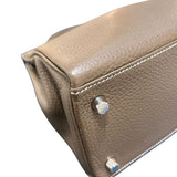 エルメス HERMES ケリー28 内縫い C刻 エトゥープ シルバー金具 トリヨン レディース ハンドバッグ