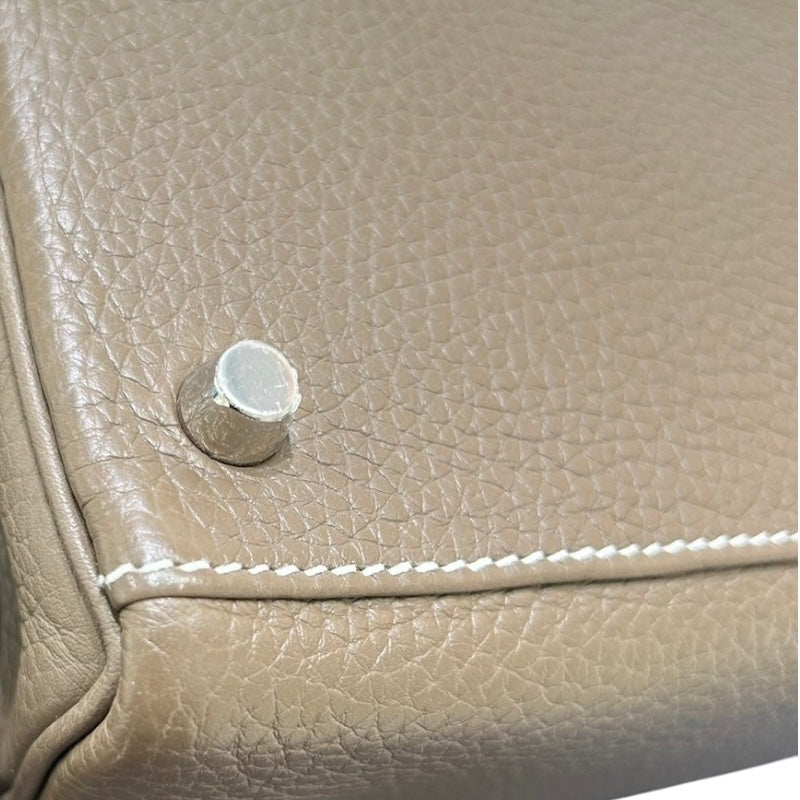 エルメス HERMES ケリー28 内縫い C刻 エトゥープ シルバー金具 トリヨン レディース ハンドバッグ