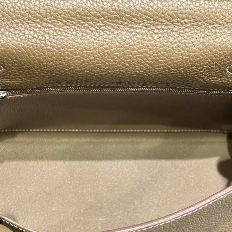 エルメス HERMES ケリー28 内縫い C刻 エトゥープ シルバー金具 トリヨン レディース ハンドバッグ