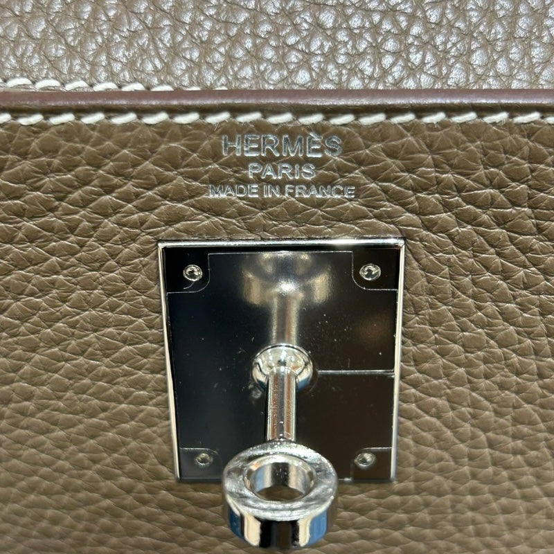 エルメス HERMES ケリー28 内縫い C刻 エトゥープ シルバー金具 トリヨン レディース ハンドバッグ