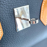 エルメス HERMES バーキン35 □F刻 ブラック ナチュラル シルバー金具 アルデンヌ・ヴァッシュ レディース トートバッグ