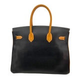 エルメス HERMES バーキン35 □F刻 ブラック ナチュラル シルバー金具 アルデンヌ・ヴァッシュ レディース トートバッグ