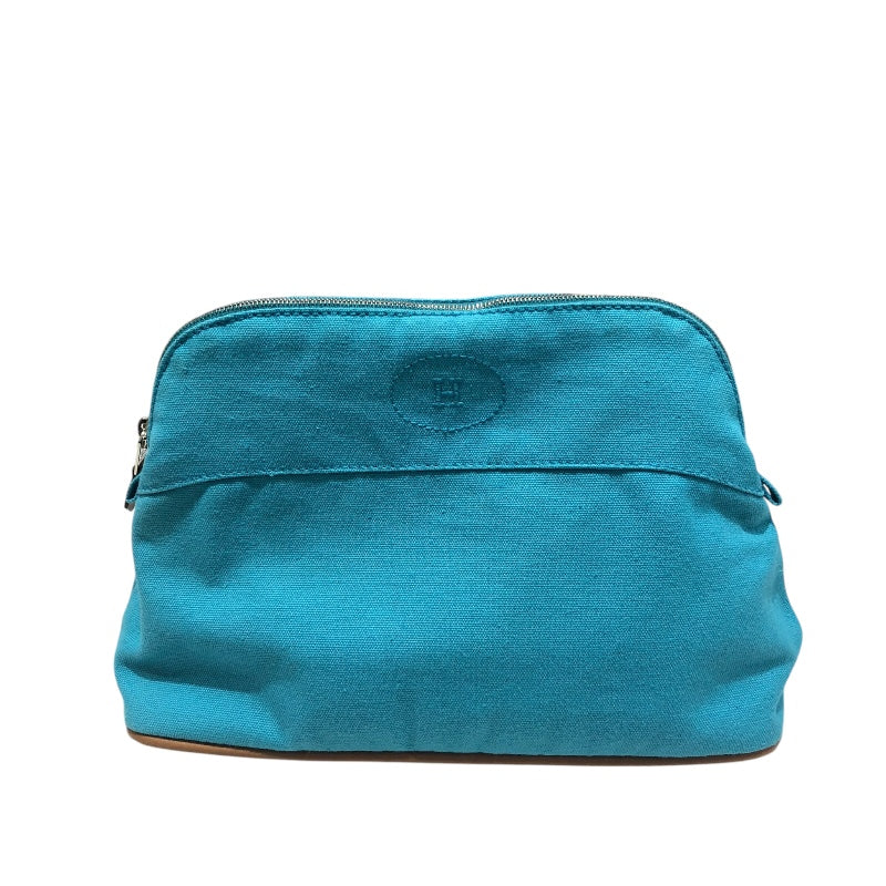 エルメス HERMES ボリードポーチMM ライトブルー トワル ユニセックス ポーチ