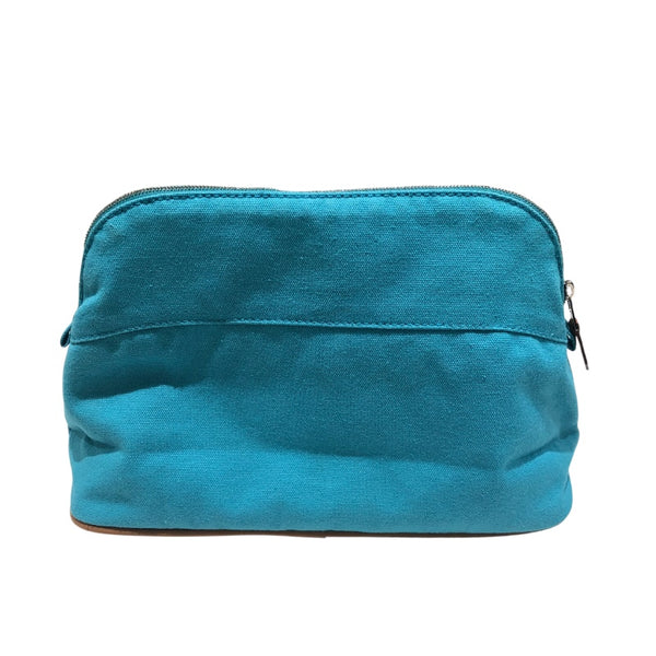 エルメス HERMES ボリードポーチMM ライトブルー トワル ユニセックス ポーチ