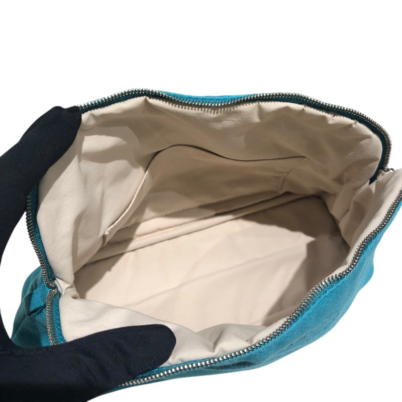 エルメス HERMES ボリードポーチMM ライトブルー トワル ユニセックス ポーチ