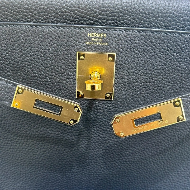 エルメス HERMES ケリー28 内縫い Y刻 ブラック GD金具 トゴ レディース ハンドバッグ