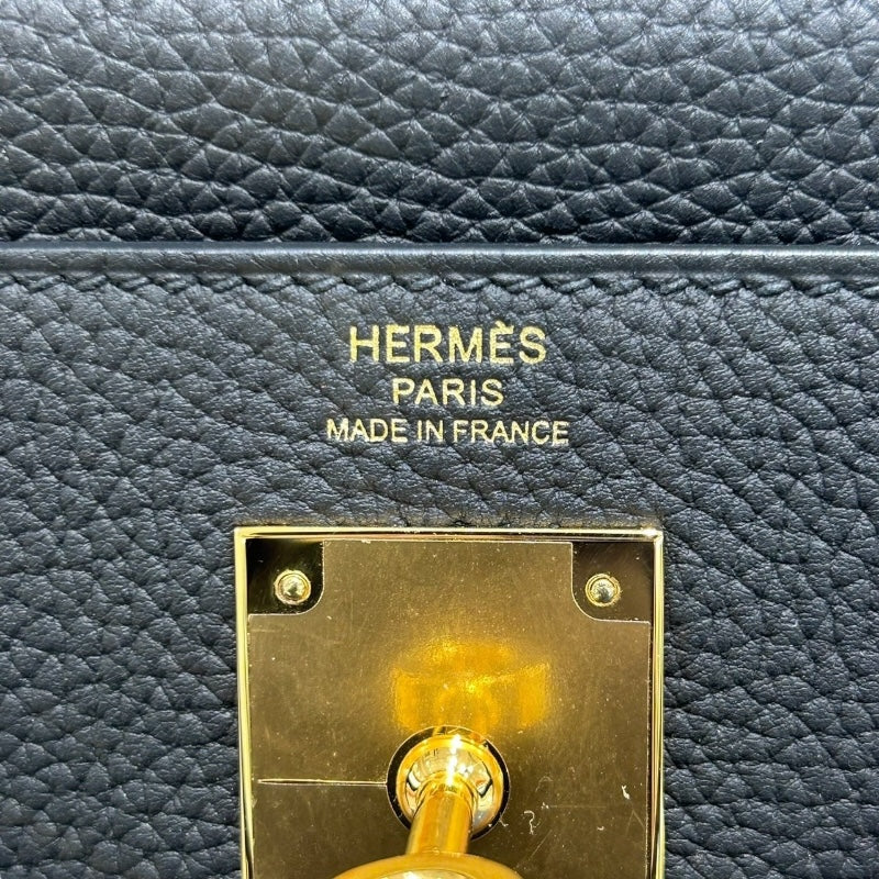 エルメス HERMES ケリー28 内縫い Y刻 ブラック GD金具 トゴ レディース ハンドバッグ