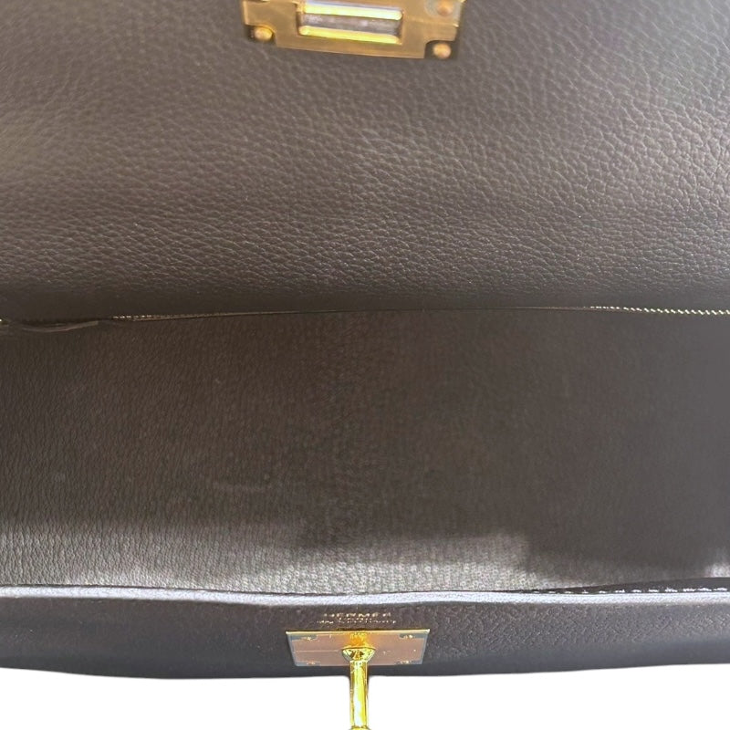 エルメス HERMES ケリー28 内縫い Y刻 ブラック GD金具 トゴ レディース ハンドバッグ