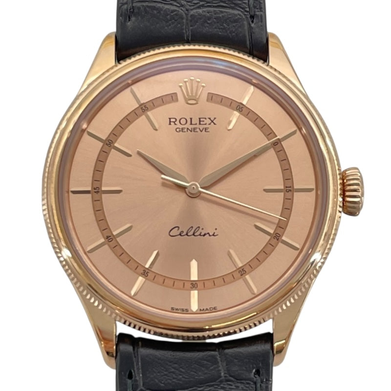 ロレックス ROLEX チェリーニ 50505 ブラウン K18PG 自動巻き メンズ 腕時計