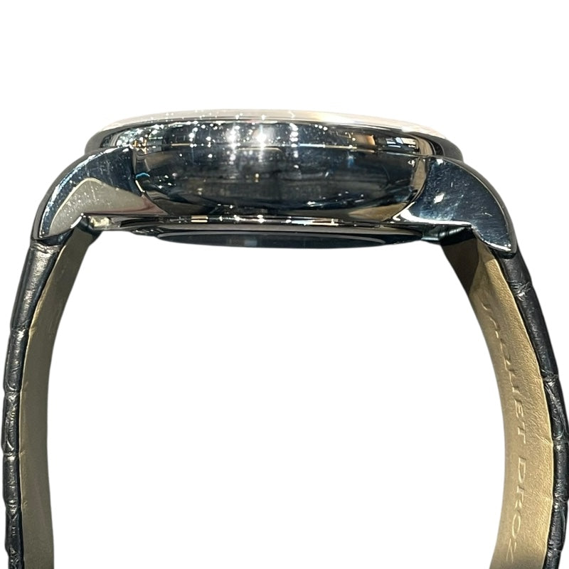 ジャケ・ドロー JAQUET DROZ グランセコンドデュアルタイム J016030240 オパーリンシルバー SS/アリゲーターストラップ 自動巻き メンズ 腕時計