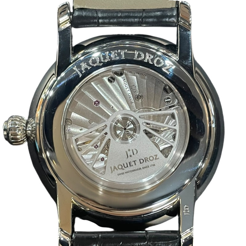 ジャケ・ドロー JAQUET DROZ グランセコンドデュアルタイム J016030240 オパーリンシルバー SS/アリゲーターストラップ 自動巻き メンズ 腕時計