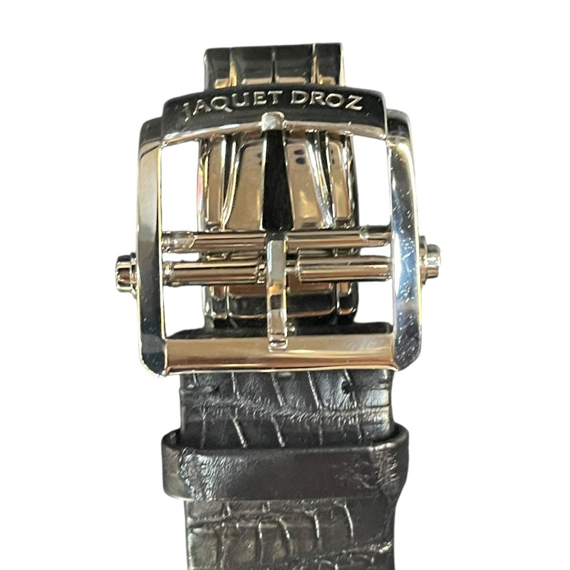 ジャケ・ドロー JAQUET DROZ グランセコンドデュアルタイム J016030240 オパーリンシルバー SS/アリゲーターストラップ 自動巻き メンズ 腕時計