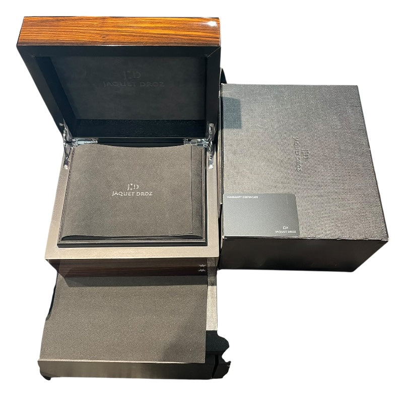 ジャケ・ドロー JAQUET DROZ グランセコンドデュアルタイム J016030240 オパーリンシルバー SS/アリゲーターストラップ 自動巻き メンズ 腕時計