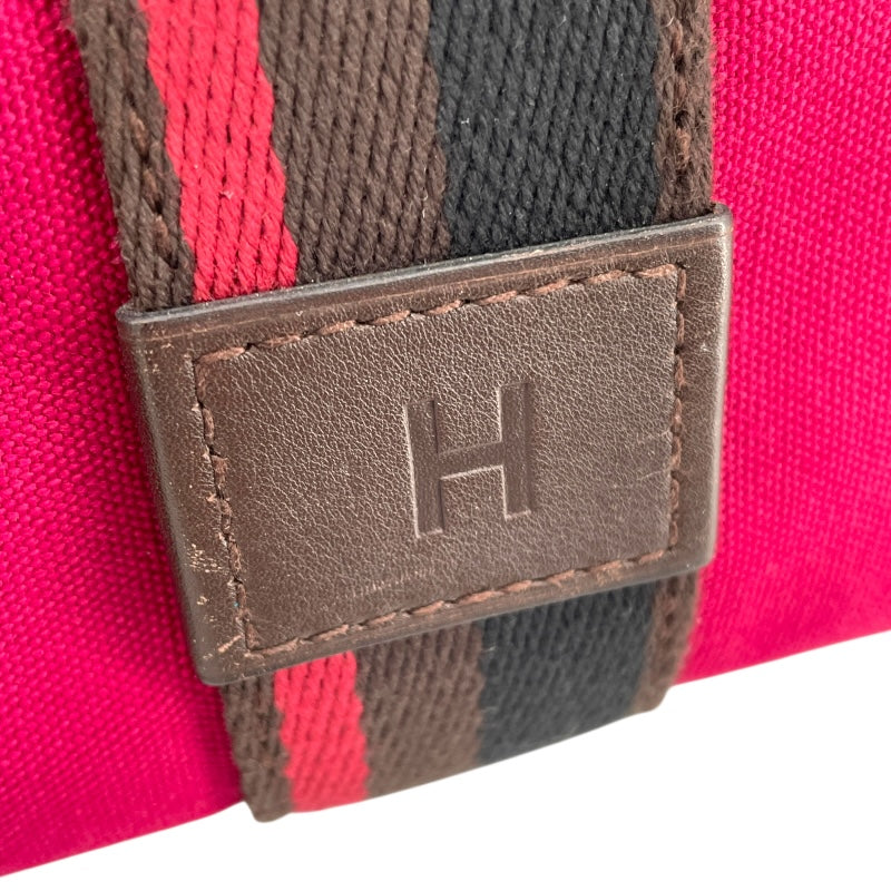 エルメス HERMES トロカホリゾンタルMM ワインレッド シルバー金具 トワル レディース トートバッグ