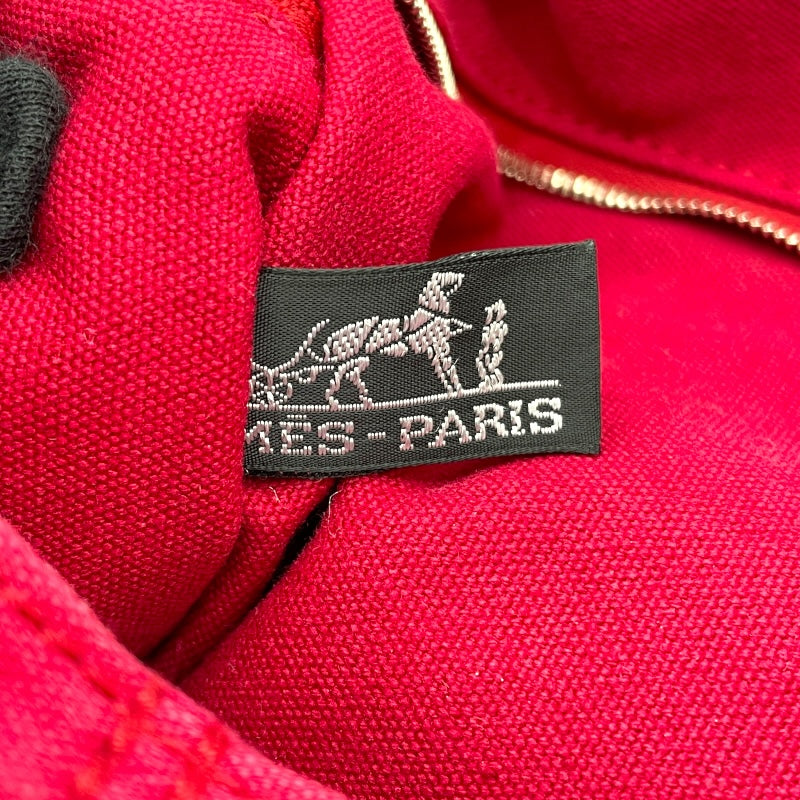 エルメス HERMES トロカホリゾンタルMM ワインレッド シルバー金具 トワル レディース トートバッグ