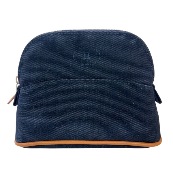 エルメス HERMES ボリードポーチミニミニ ブラック　シルバー金具 トワル レディース ポーチ