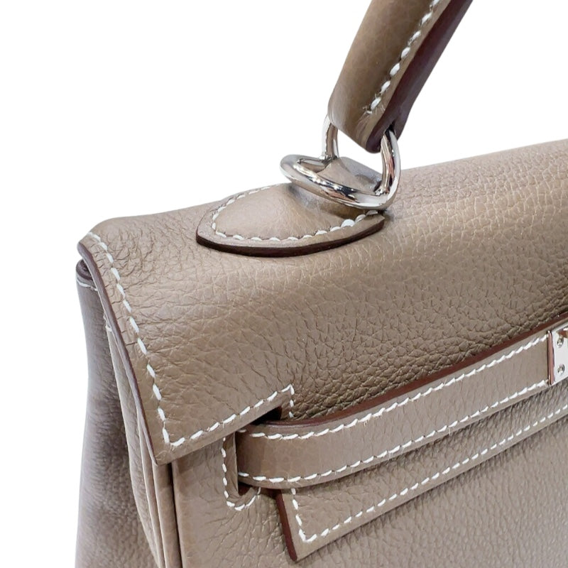 エルメス HERMES ケリー25 内縫い W刻印　(2024年製) エトゥープ シルバー金具 トゴ レディース ショルダーバッグ