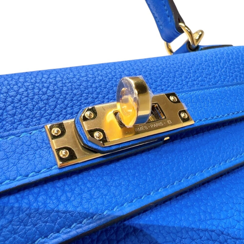 エルメス HERMES ケリー25 内縫い W刻印　(2024年製) ブルーイドラ　シルバー金具 トゴ レディース ショルダーバッグ