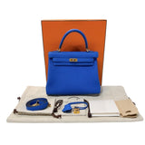 エルメス HERMES ケリー25 内縫い W刻印　(2024年製) ブルーイドラ　シルバー金具 トゴ レディース ショルダーバッグ