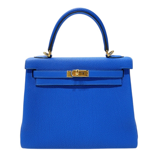 エルメス HERMES ケリー25 内縫い W刻印　(2024年製) ブルーイドラ　シルバー金具 トゴ レディース ショルダーバッグ