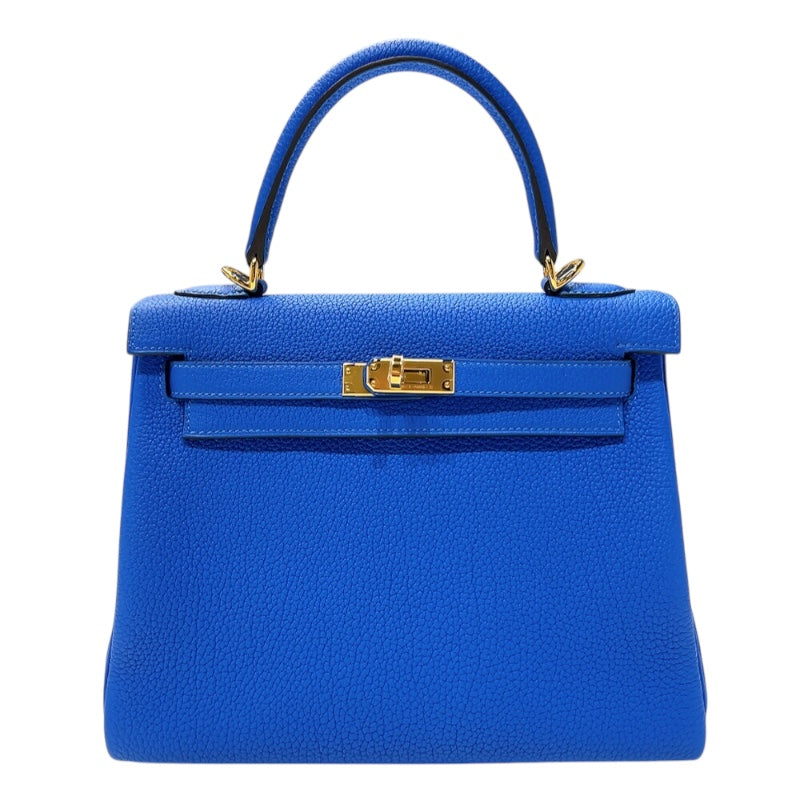 エルメス HERMES ケリー25 内縫い W刻印　(2024年製) ブルーイドラ　シルバー金具 トゴ レディース ショルダーバッグ
