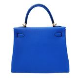 エルメス HERMES ケリー25 内縫い W刻印　(2024年製) ブルーイドラ　シルバー金具 トゴ レディース ショルダーバッグ