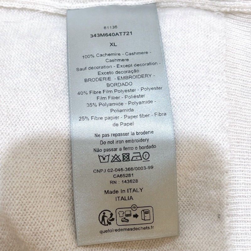 クリスチャン・ディオール Christian Dior CDインターレースニットセーター 343M640AT721 クリーム カシミア メンズ ニット