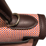 エルメス HERMES ケリー28　外縫い U刻 エクリュ・フランボワーズ・ルージュセリエ トワルキャドリーユ・スイフト レディース ハンドバッグ