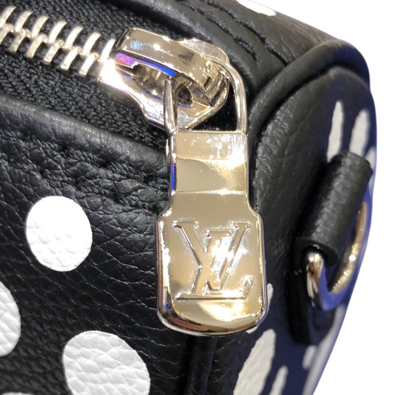 ルイ・ヴィトン LOUIS VUITTON ナノ・スピーディ 草間彌生コラボ M81910 ブラック/インフィニティドット　シルバー金具 モノグラム・アンプラント レディース ショルダーバッグ